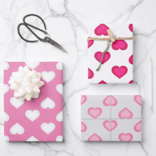 Hearts Wrapping Paper Sheets Geschenkpapier Set