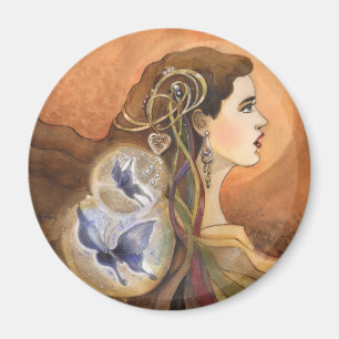 Heartsong Kunst nouveau inspirierter Watercolor Magnet