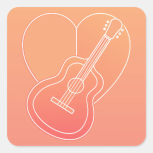 Heartstring Serenade Quadratischer Aufkleber