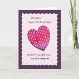 Heartstrings 20 th Wedding Anniversary Card Karte