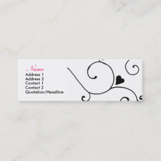 heartswirlscard mini visitenkarte