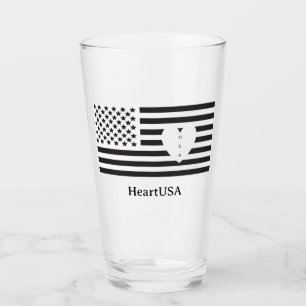 HeartUSA großes Trinkglas Glas