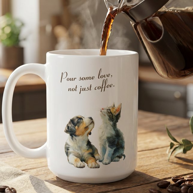 Heartwarming Gaze: Pour Some Love Custom Kaffeetasse (Von Creator hochgeladen)