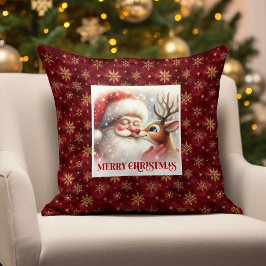 Heartwarming Santa Rudolph Xmas Pillow Cute Cheer Kissen