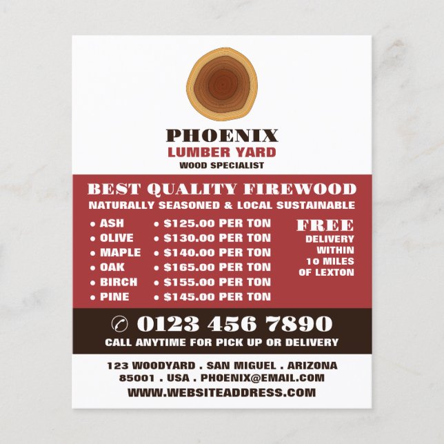 Heartwood-Logos, Holz/Holz/Holzgartenwerbung Flyer (Vorne)