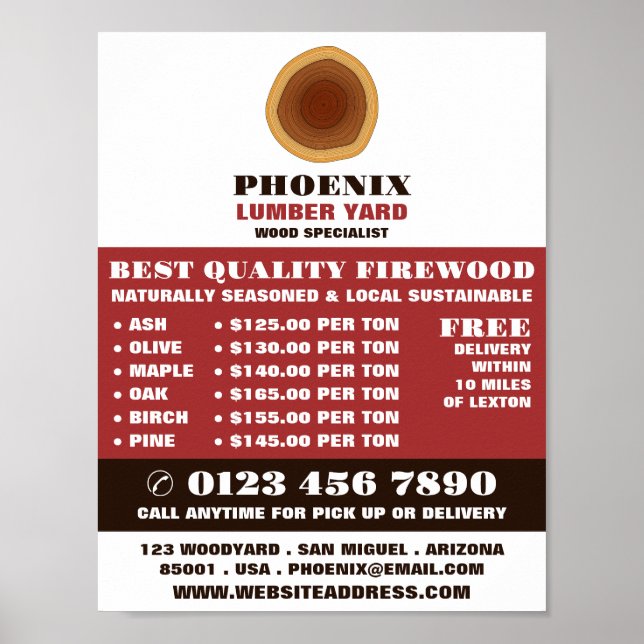 Heartwood-Logos, Holz/Holz/Holzgartenwerbung Poster (Vorne)