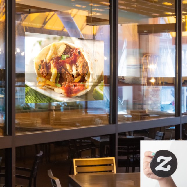 Hearty Chorizo Frühstück Burrito Mexican Food Pic Fensteraufkleber (Restaurantfenster)