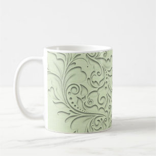 HeartyChic Lime Green Damask Herzwäsche (Bild) Tasse
