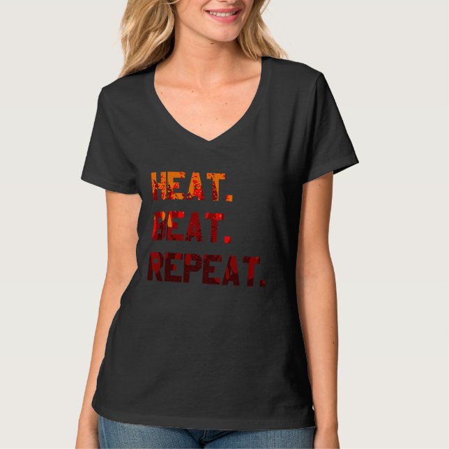 Heat Beat Repeat Blacksmith Anvil Bladesmith Forge T-Shirt (Vorderseite)