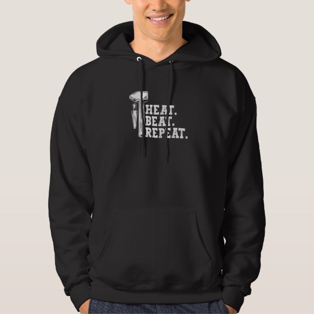 Heat Beat Repeat Blacksmith Forge Metalsmith Hoodie (Vorderseite)