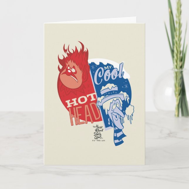 Heat Miser Hot Head & Snow Miser Mr. Cool Feiertagskarte (Vorderseite)