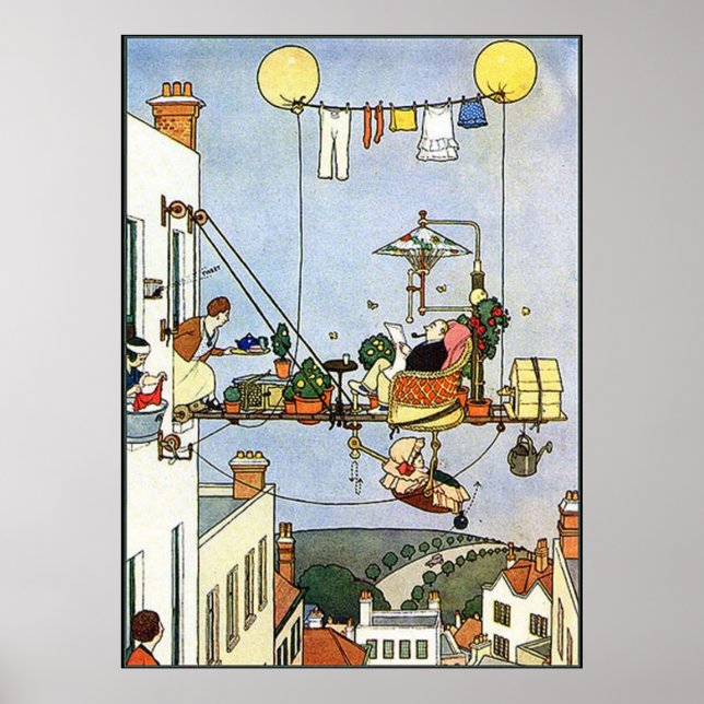 Heath Robinson Illustration Zuhause Comforts W Hea Poster (Vorne)