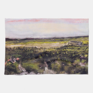 Heath with Wheelbarrow by Vincent van Gogh Geschirrtuch