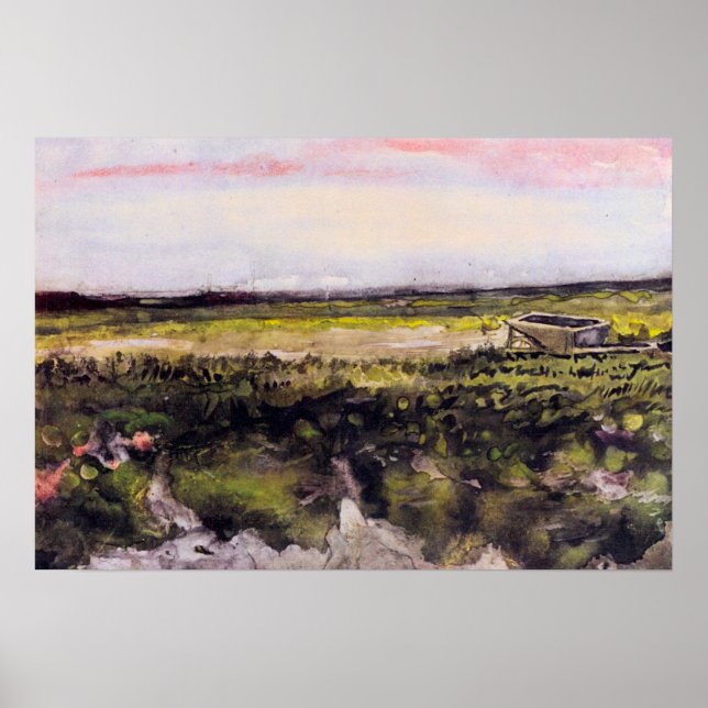 Heath with Wheelbarrow by Vincent van Gogh Poster (Vorne)