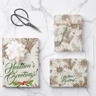 Heathen Grüße! Atheist Wrapping Paper Geschenkpapier Set