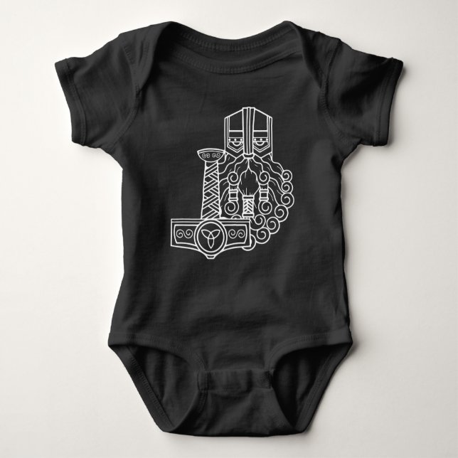 Heathen Norse Pagan Asatru Viking Thor Black Baby Strampler (Vorderseite)