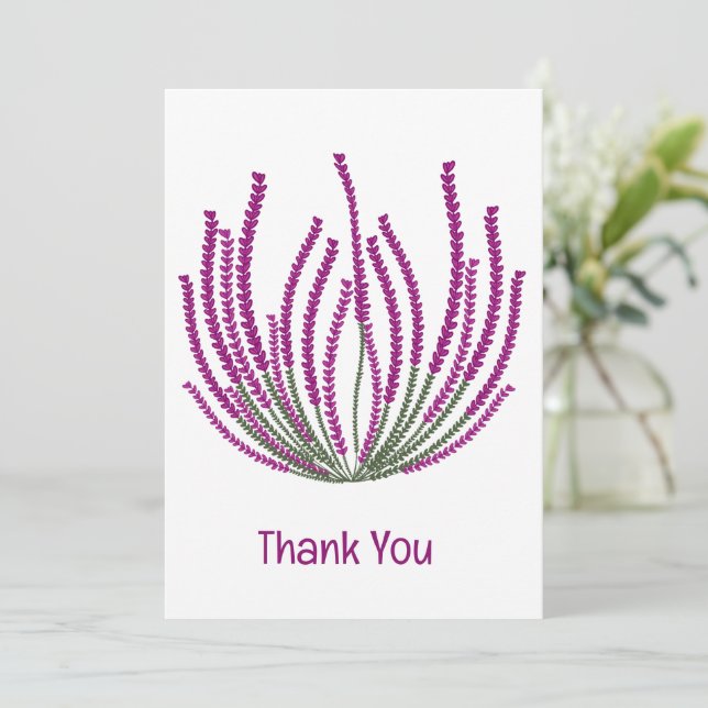 Heather Blume Dankeskarte (Stehend Vorderseite)