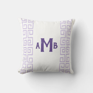 Heather Chinoiserie Griechisches Strickmonogramm Kissen