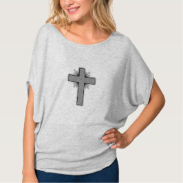 Heather Circle Oben mit grauem Kreuz T-Shirt