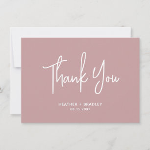 Heather Elegant Dusty Rose Dankeskarte