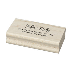 Heather Elegant Minimal Moderne Hochzeit Gummistempel