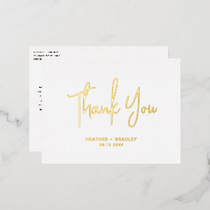 Heather Elegant Schwarz-weiß Minimal Moderne Hochz Folie Einladungspostkarte