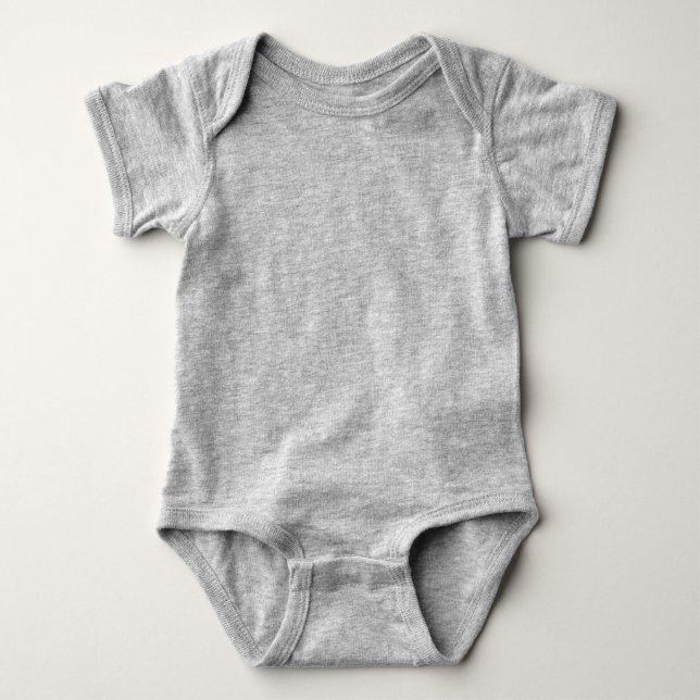 Heather Gray Jersey Baby Bodysuit Strampler (Vorderseite)