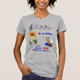 Heather Gray Sunflower Bees Positiver T - Shirt
