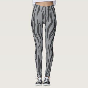 Heather Gray Zebra Print Leggings