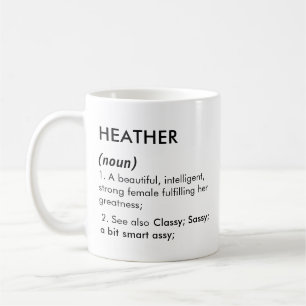 Heather Name, Bearbeitbarer Name, Benutzerdefinier Kaffeetasse