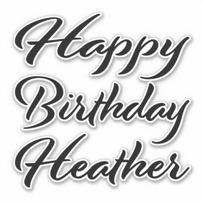 Heather Name Vorname black Sticker Geburtstag (Vorderseite)