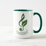Heather Niemi Savage Logo Mug Tasse<br><div class="desc">Support a composer through buying merch!
This mug has my logo,  a sage treble clef with a leaf representing my work as a musician and herbalist.
The 5 rings below it represent the 5 lines of the staff.</div>