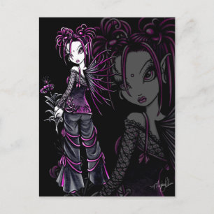 "Heather" Rosa Valentinstag Blume Fee Postc Feiertagspostkarte