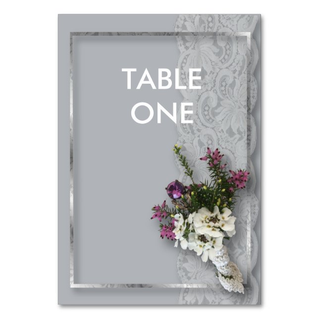 Heather und Lace Tischnummer (Vorderseite)