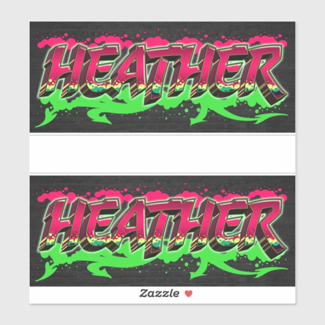 Heather Vorname Name Graffiti Aufkleber Sticker (Blatt)