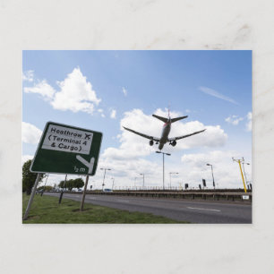 Heathrow Flight Path Sign Postkarte