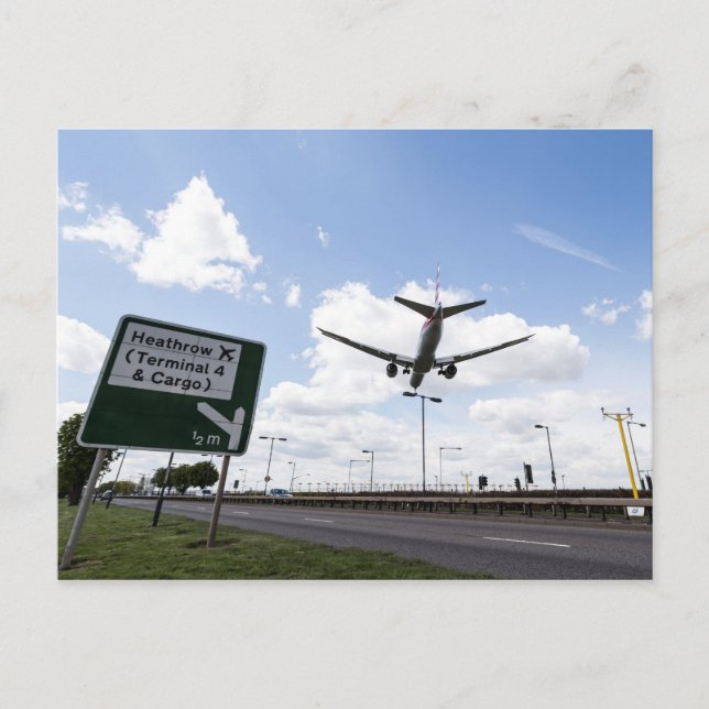 Heathrow Flight Path Sign Postkarte (Vorderseite)