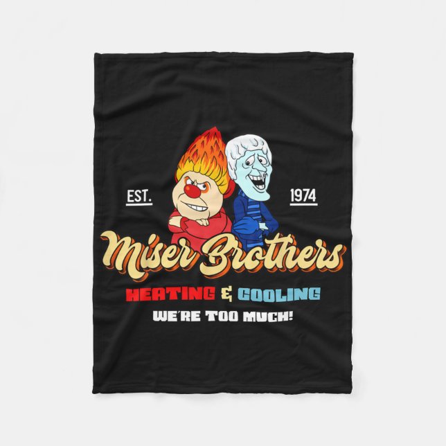 Heating And Cooling Brothers Christmas Retro  Fleecedecke (Vorderseite)