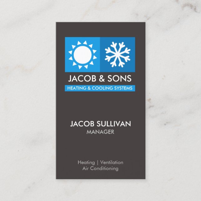 Heating Ventilation Air Conditioning Cooling Busin Visitenkarte (Vorderseite)