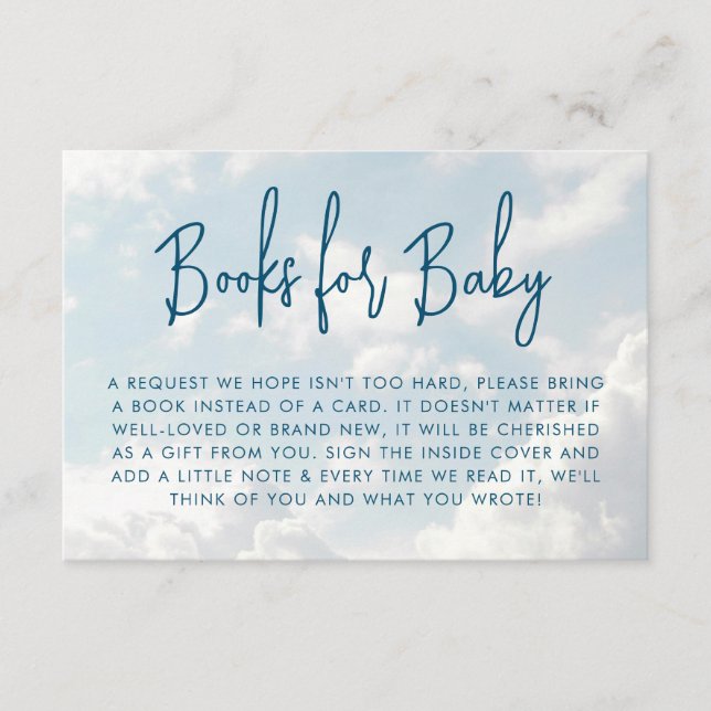 Heaven Baby Shower Books for Baby Begleitkarte (Vorderseite)
