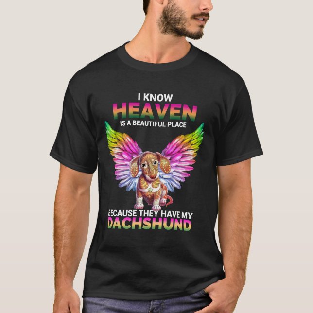 Heaven Dachshund T-Shirt (Vorderseite)