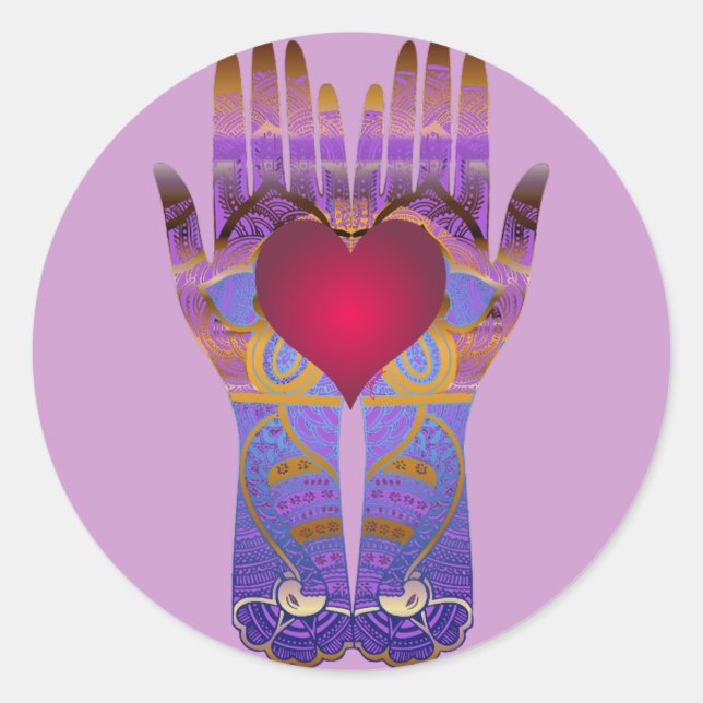 Heaven Handaufkleber Runder Aufkleber (Vorderseite)