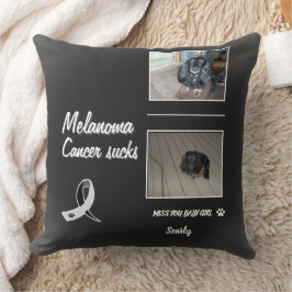 Heaven-Held Melanoma Pet Tribute Layout Kissen