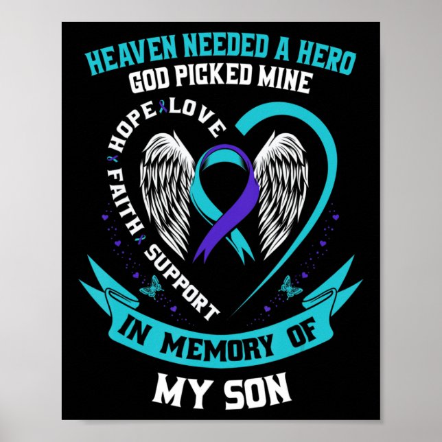 Heaven Needed a Hero God Picked My Son Selbstmord  Poster (Vorne)