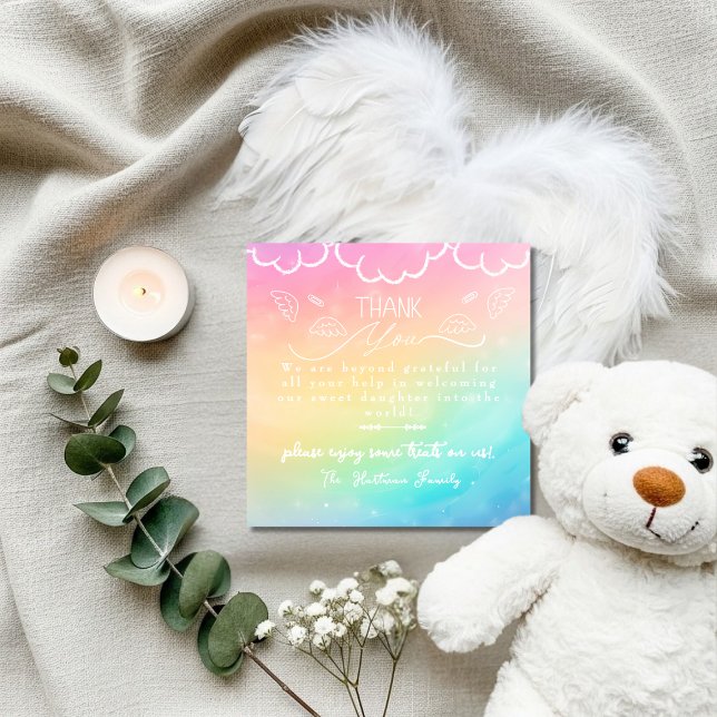 Heaven Rainbow baby Labor  Delivery NICU Hospital  Dankeskarte (Heaven Rainbow baby Labor Delivery NICU Hospital Thank You Card)
