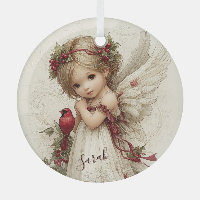 Heaven’s Touch Among the Berries Ornament Aus Glas (Vorderseite)