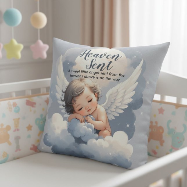 Heaven schickte Angel Baby in Clouds Babydusche Kissen (Von Creator hochgeladen)