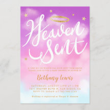 Heaven Sent Angel Gold Halo Baby Dusche Rosa