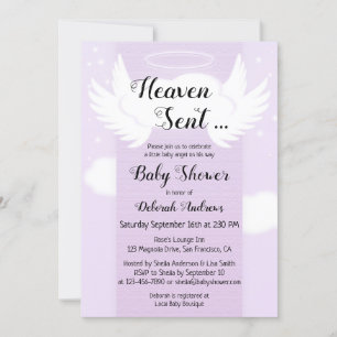 Heaven Sent Angel Wings Baby Dusche Einladung
