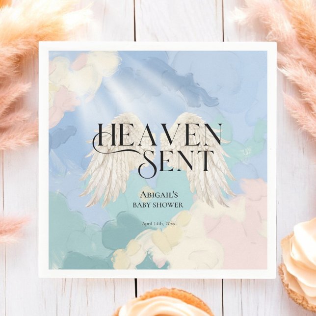 Heaven Sent Angel Wings Pastel Baby Dusche Serviette (Von Creator hochgeladen)